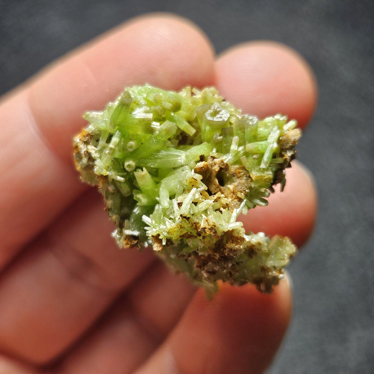 Starburst Pyromorphite Crystal, Rare Green Pseudomorph Specimen (30x27mm)