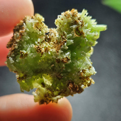 Starburst Pyromorphite Crystal, Rare Green Pseudomorph Specimen (30x27mm)