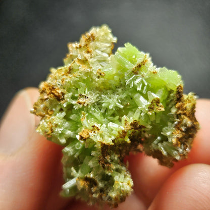 Starburst Pyromorphite Crystal, Rare Green Pseudomorph Specimen (30x27mm)