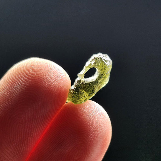 Moldavite with Natural HOLE Specimen