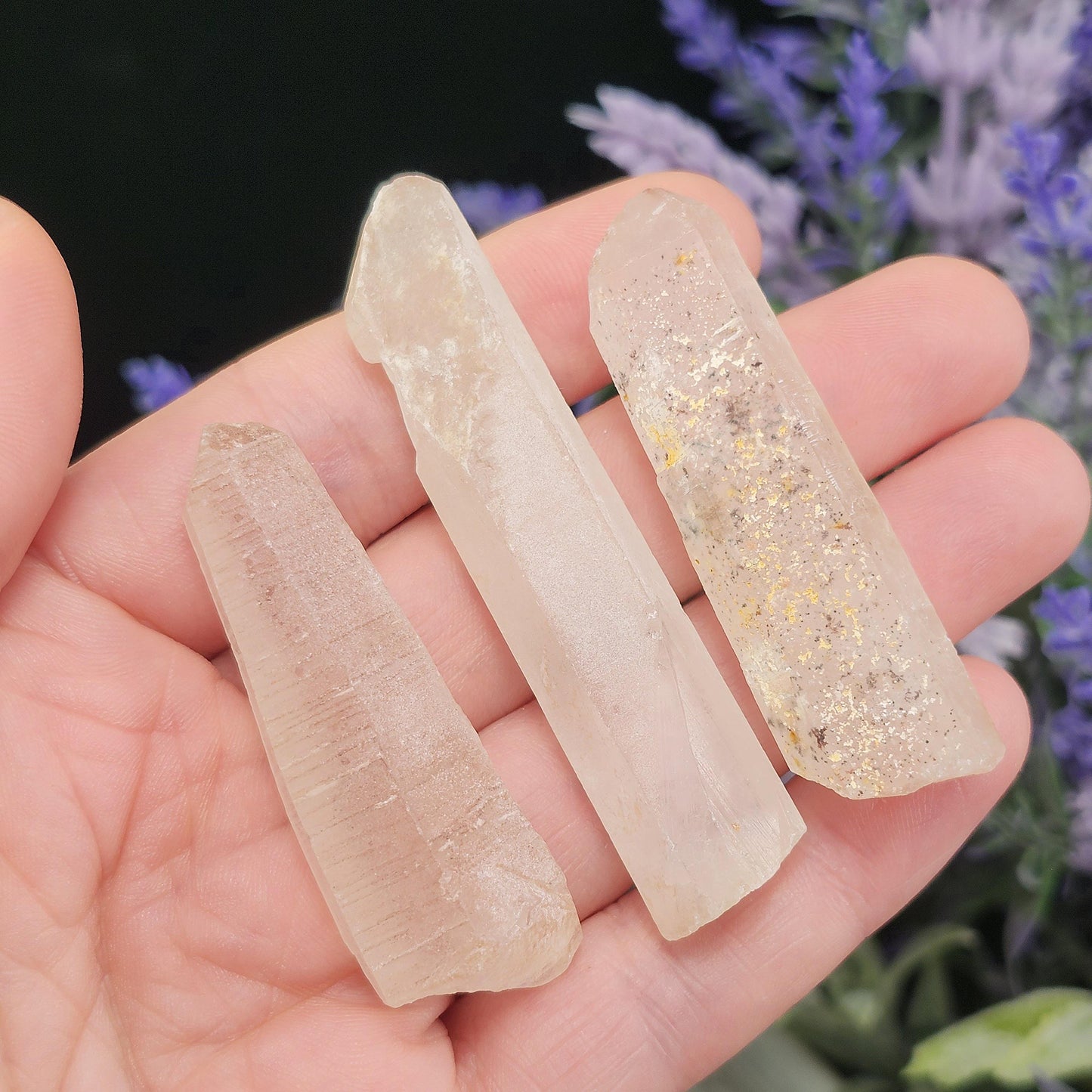 Pink Frosted Laser Quartz Crystal