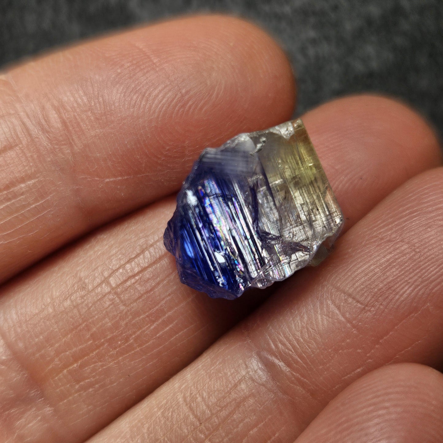 Bicolor Tanzanite Crystal (2.54g)