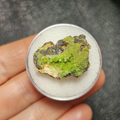 Pyromorphite Crystal Cluster, Rare Green Pseudomorph Specimen (25x19mm)