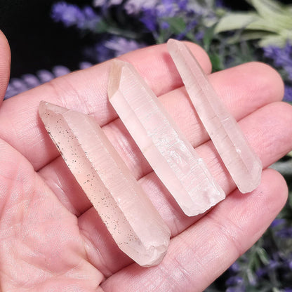 Pink Frosted Laser Quartz Crystal