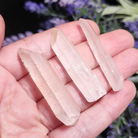 Pink Frosted Laser Quartz Crystal