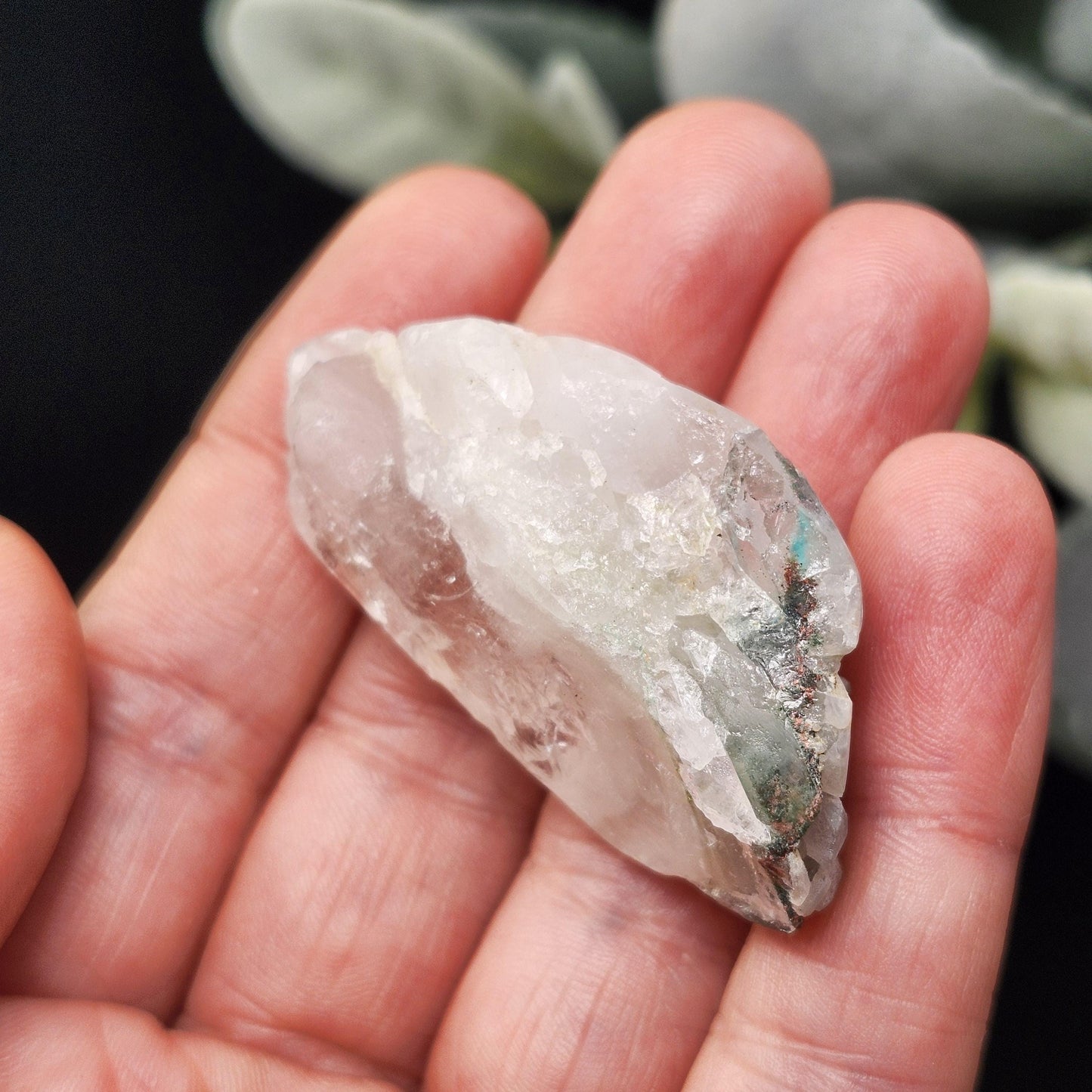 Ajoite Phantom in Quartz Crystal 21.13g, RARE Ajoite in Quartz Stone, Ajoite Specimen from Messina Mine South Africa