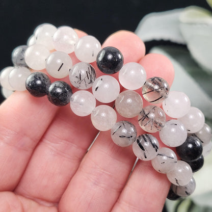 Black Tourmaline in Quartz Bracelet
