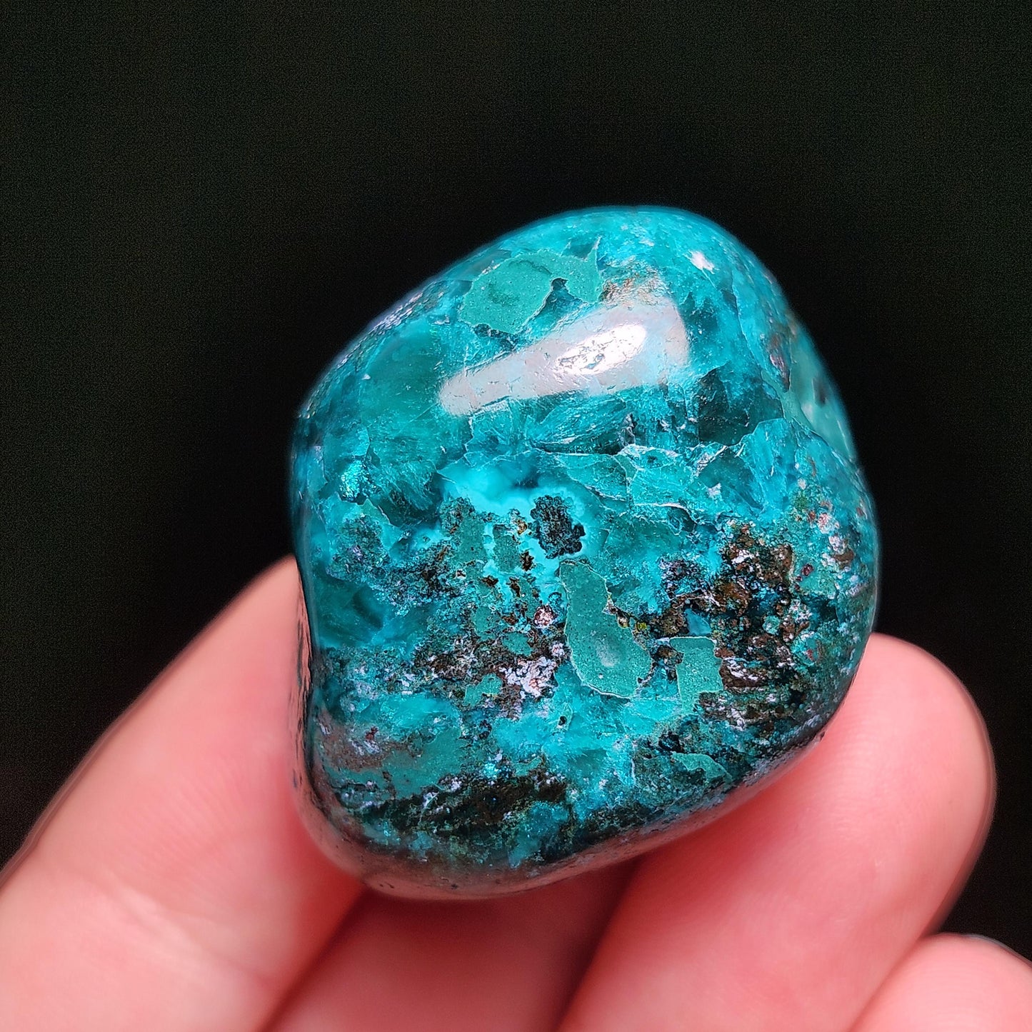 Polished Dioptase Crystal from the Congo 38.36g, Congo Dioptase Specimen, DRC Dioptase Crystal