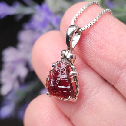 Etched Garnet Pendant