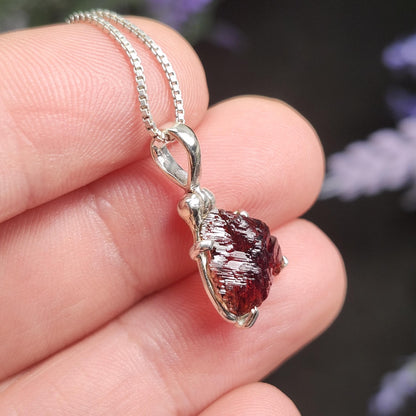 Etched Garnet Pendant
