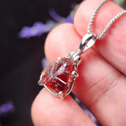 Etched Garnet Pendant