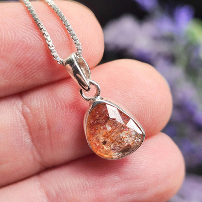 Faceted Sunstone Pendant