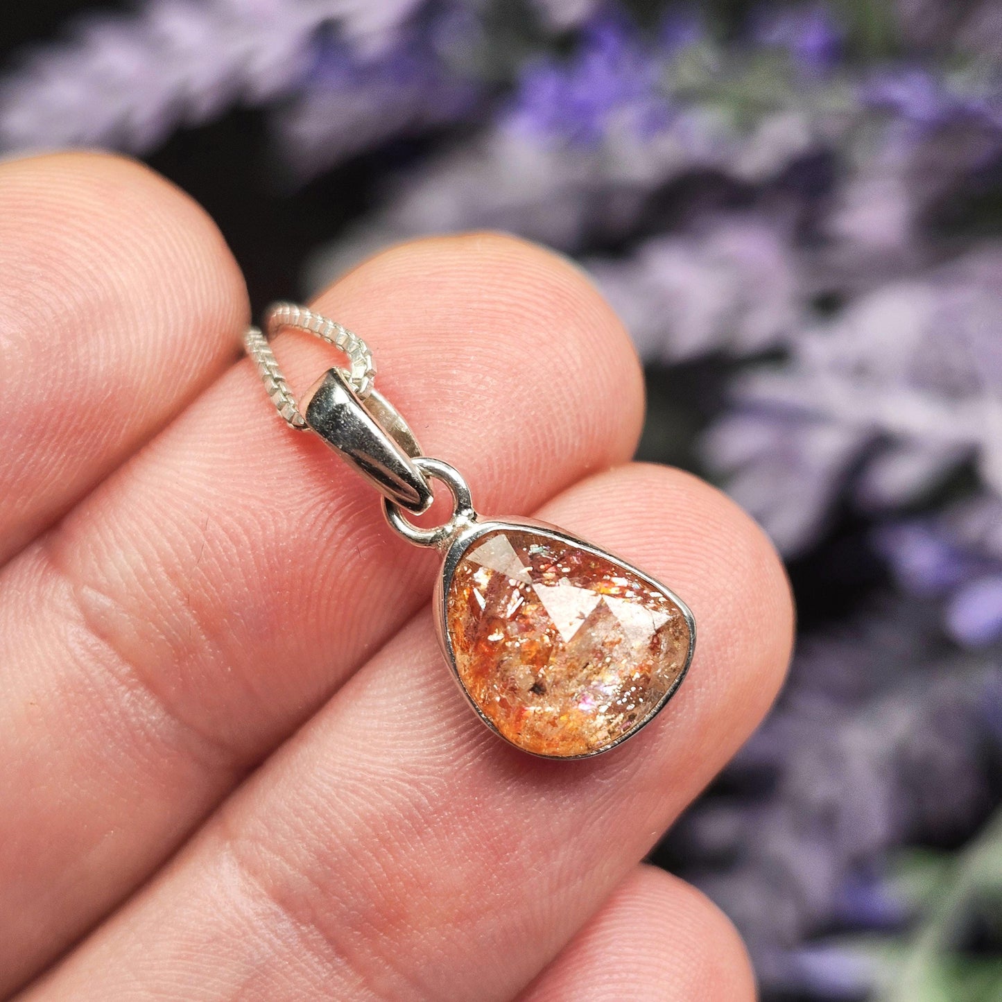 Faceted Sunstone Pendant