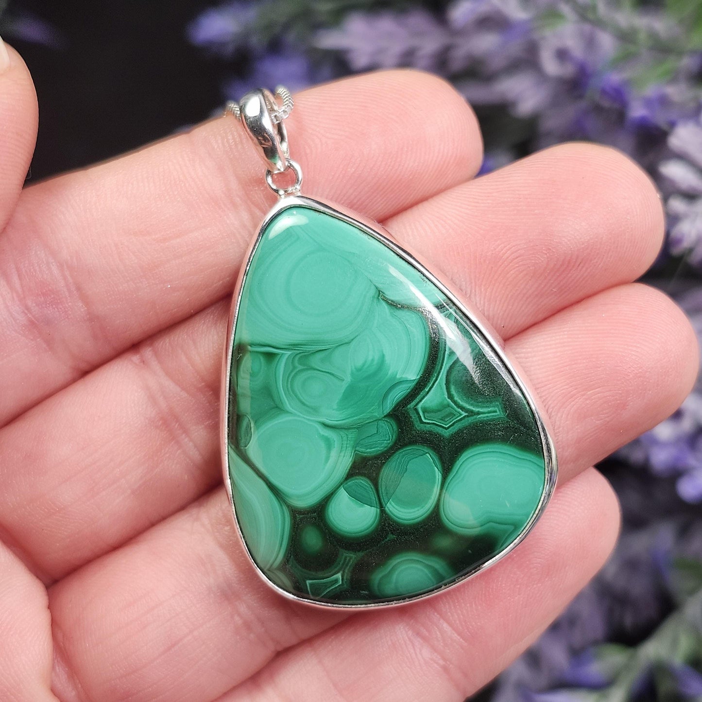 Polished Malachite Pendant