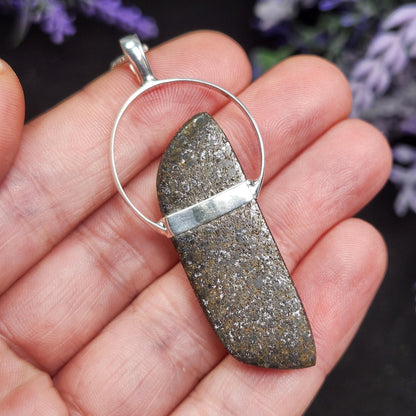 Meteorite Pendant, Natural Meteorite Sterling Silver Necklace