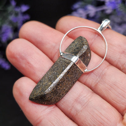 Meteorite Pendant, Natural Meteorite Sterling Silver Necklace