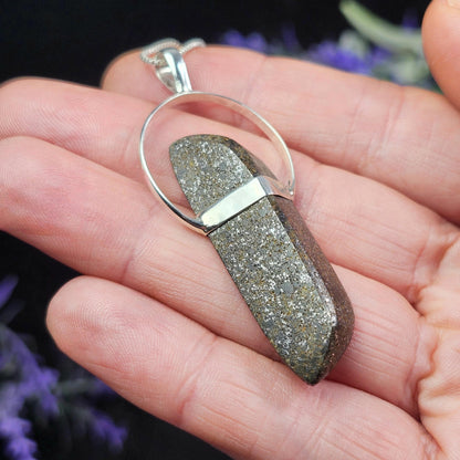 Meteorite Pendant, Natural Meteorite Sterling Silver Necklace