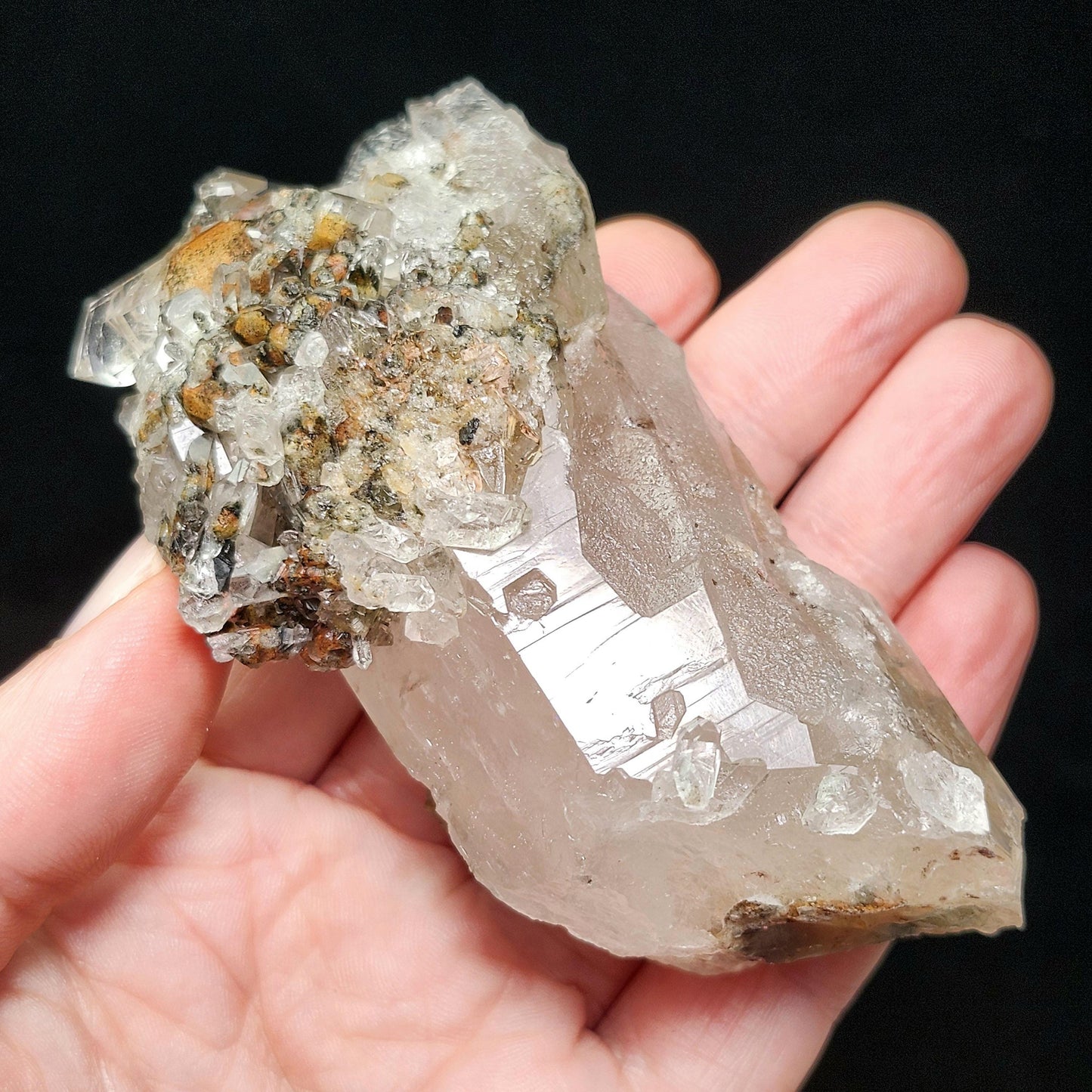 Garden Quartz Crystal 166g, Scenic Lodolite Quartz