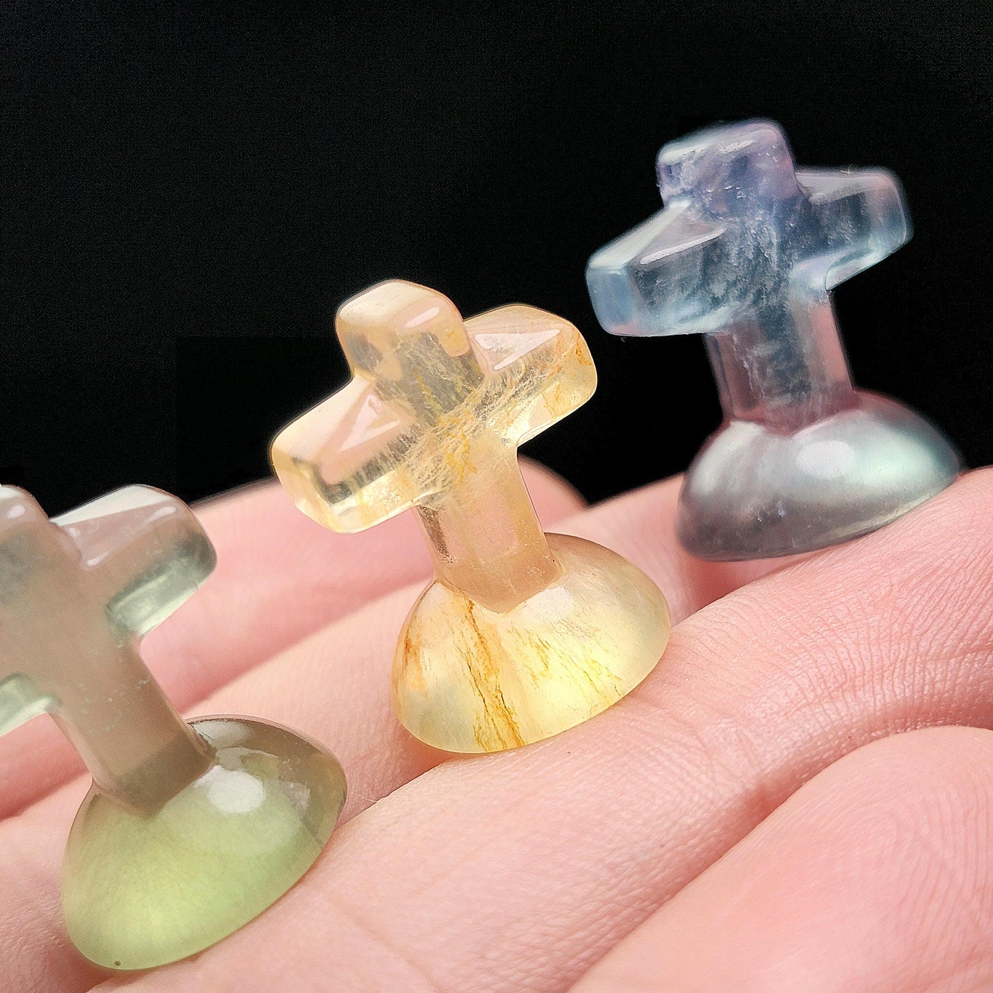 Rainbow Fluorite Cross