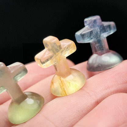 Rainbow Fluorite Cross