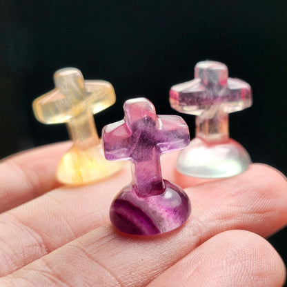 Rainbow Fluorite Cross