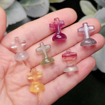 Rainbow Fluorite Cross