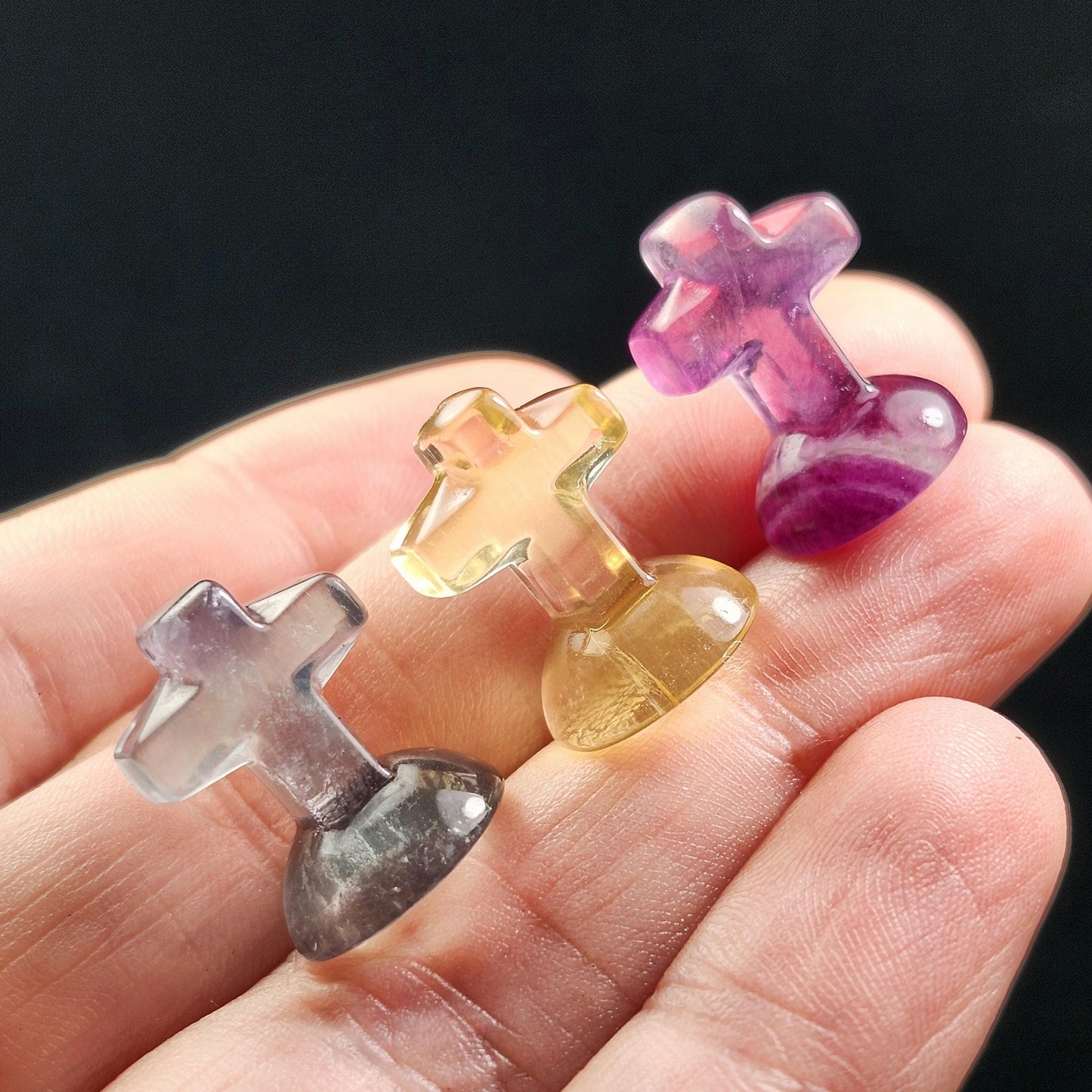 Rainbow Fluorite Cross