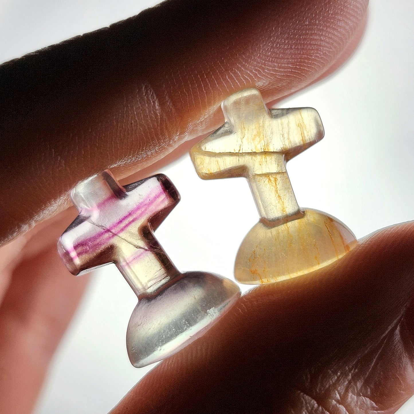 Rainbow Fluorite Cross