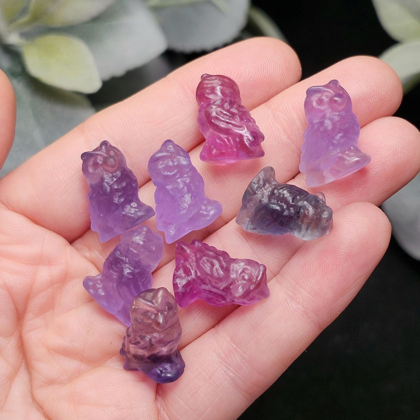 Rainbow Fluorite Owl