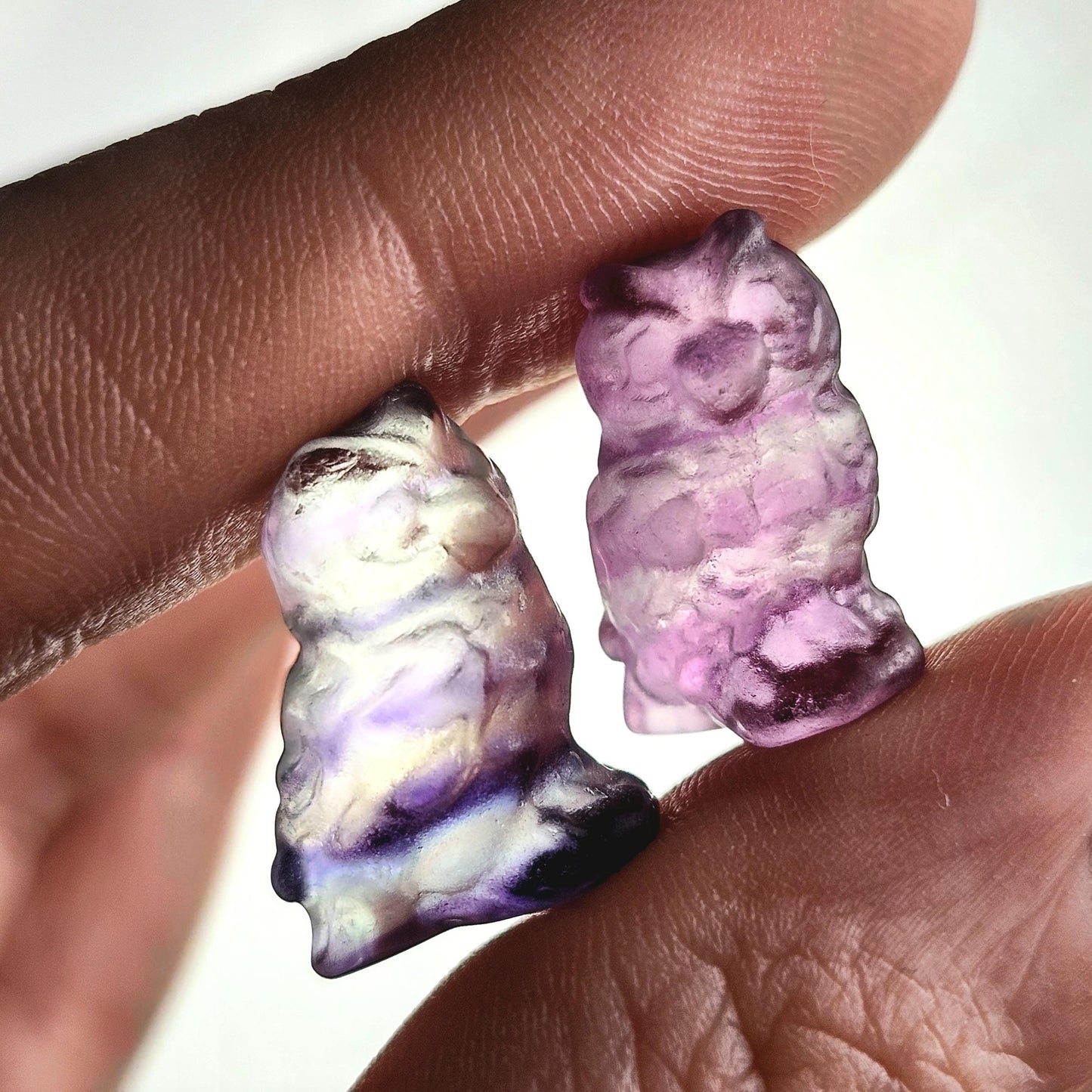 Rainbow Fluorite Owl