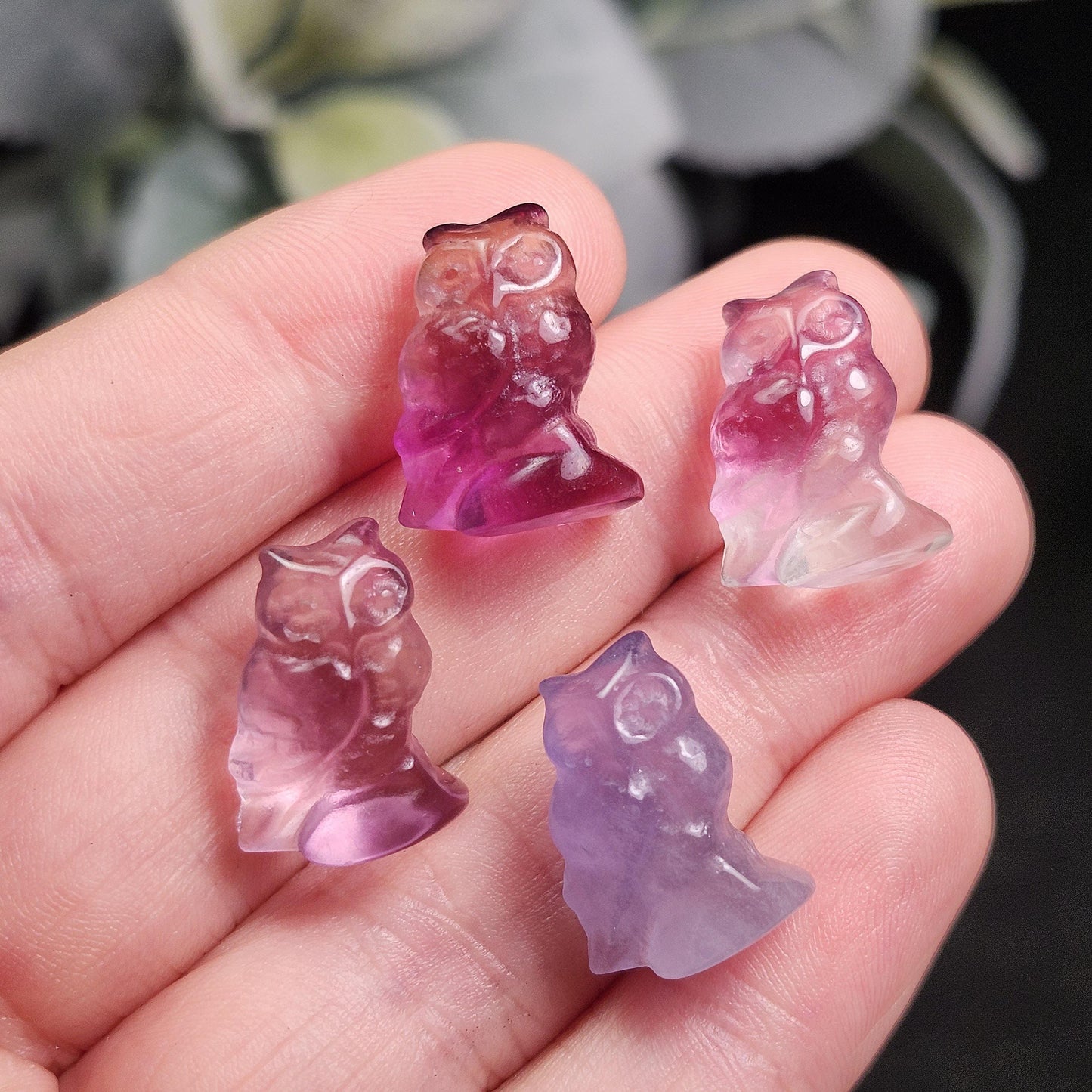 Rainbow Fluorite Owl