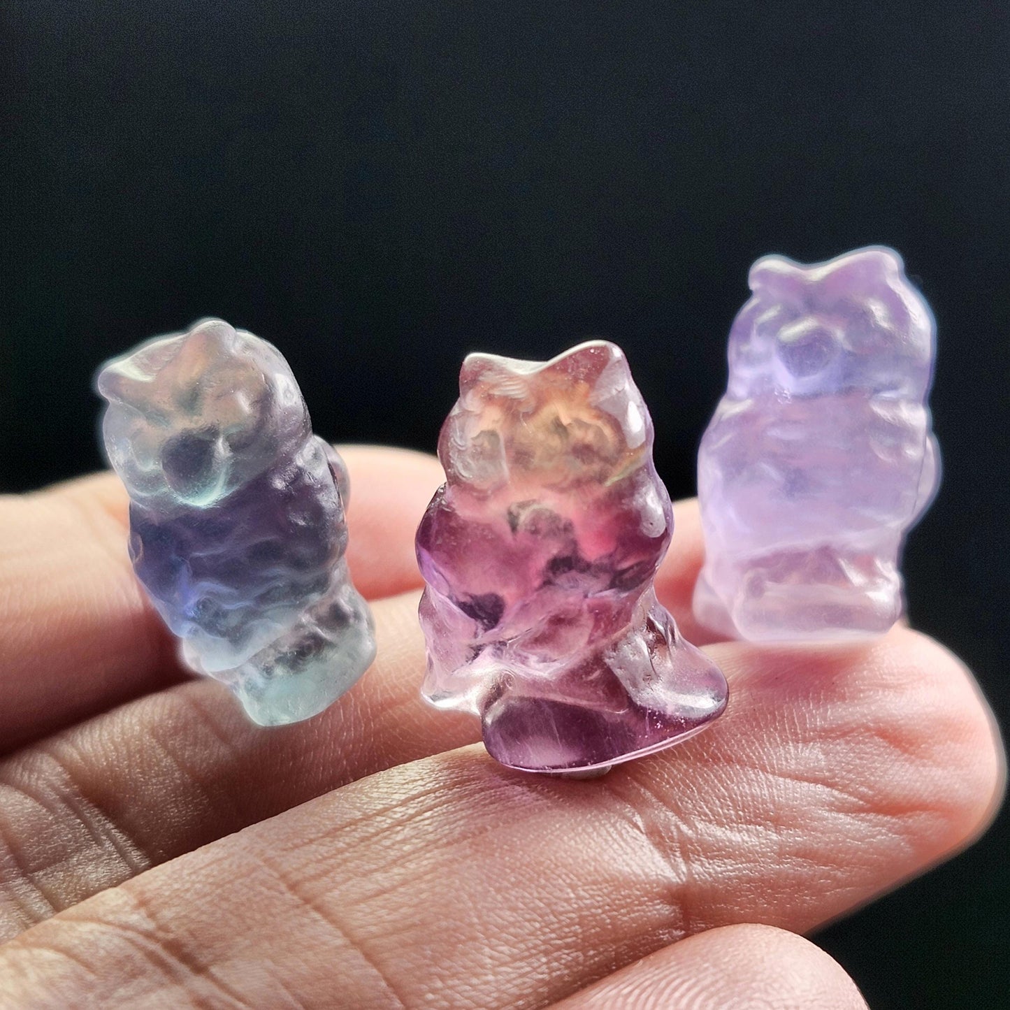 Rainbow Fluorite Owl