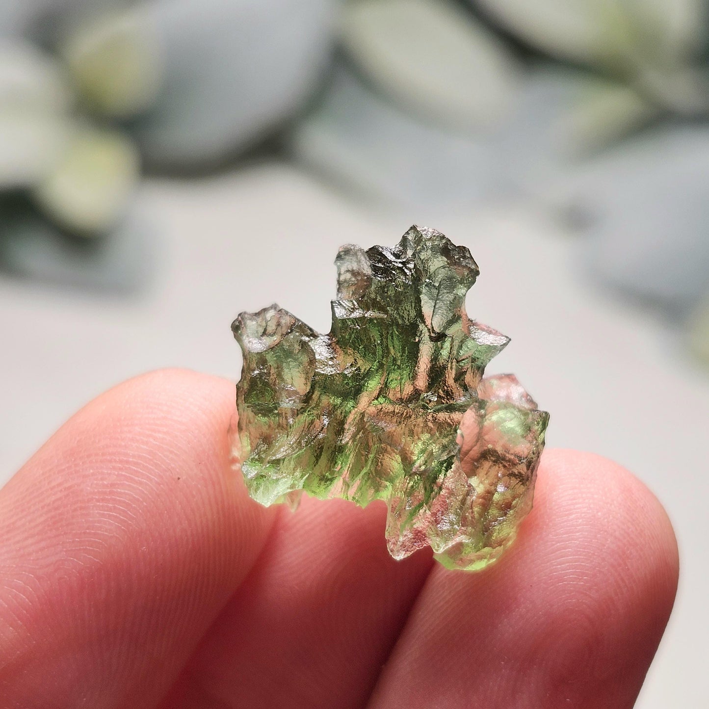 Besednice "Hedgehog" Moldavite 1.7g with Natural HOLE