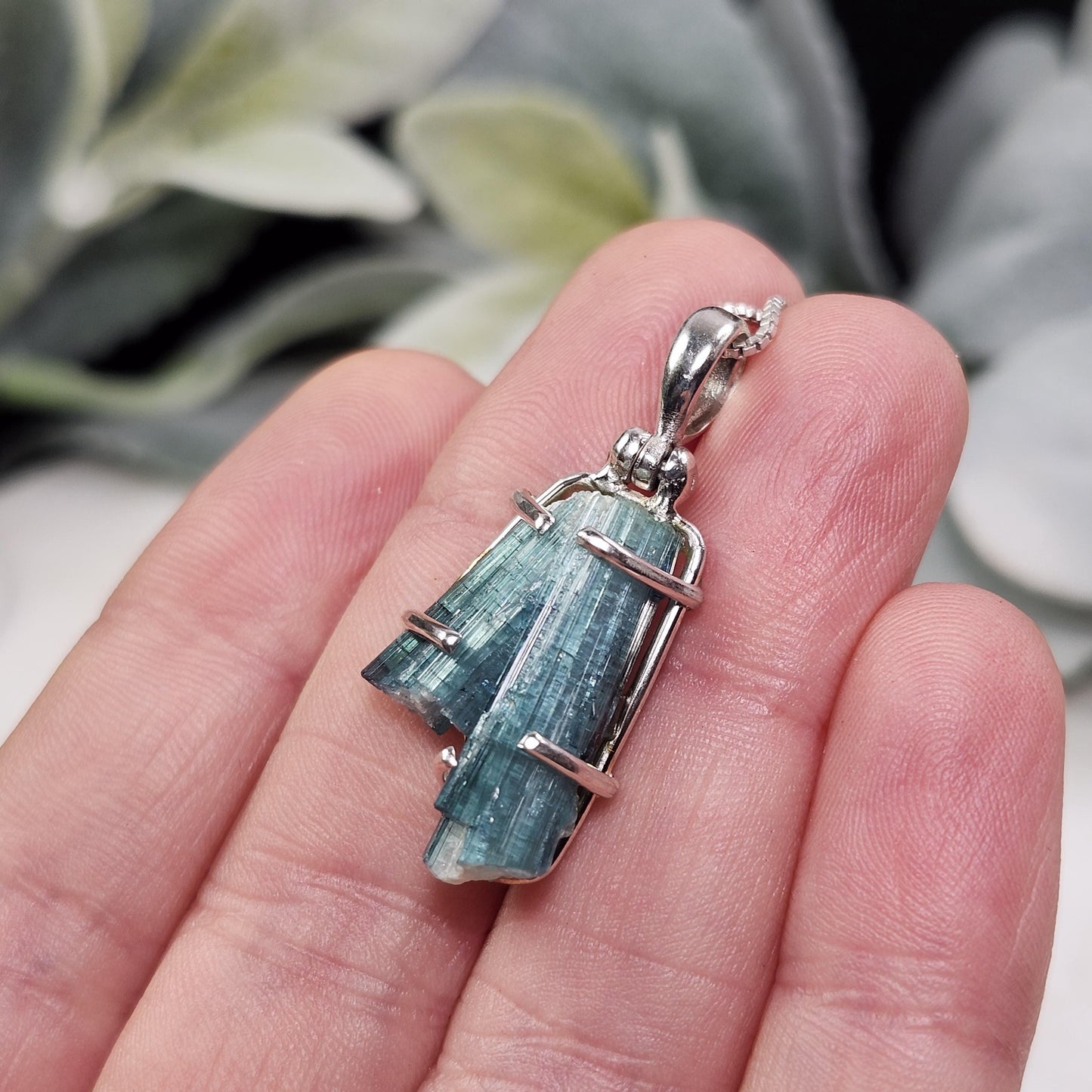 Blue TWIN FLAME Tourmaline Pendant