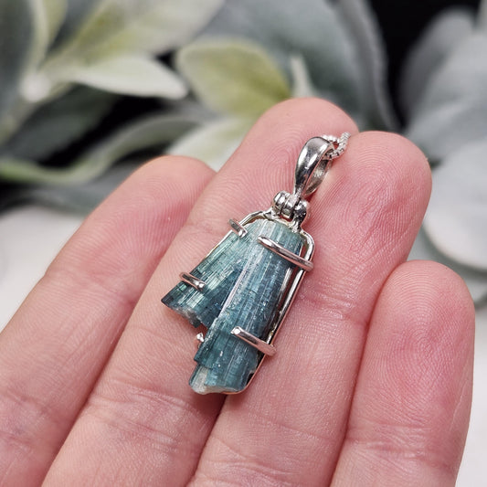 Blue TWIN FLAME Tourmaline Pendant