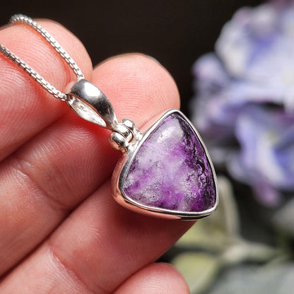 Gel Sugilite Pendant, Sterling Silver
