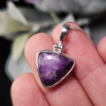 Gel Sugilite Pendant, Sterling Silver