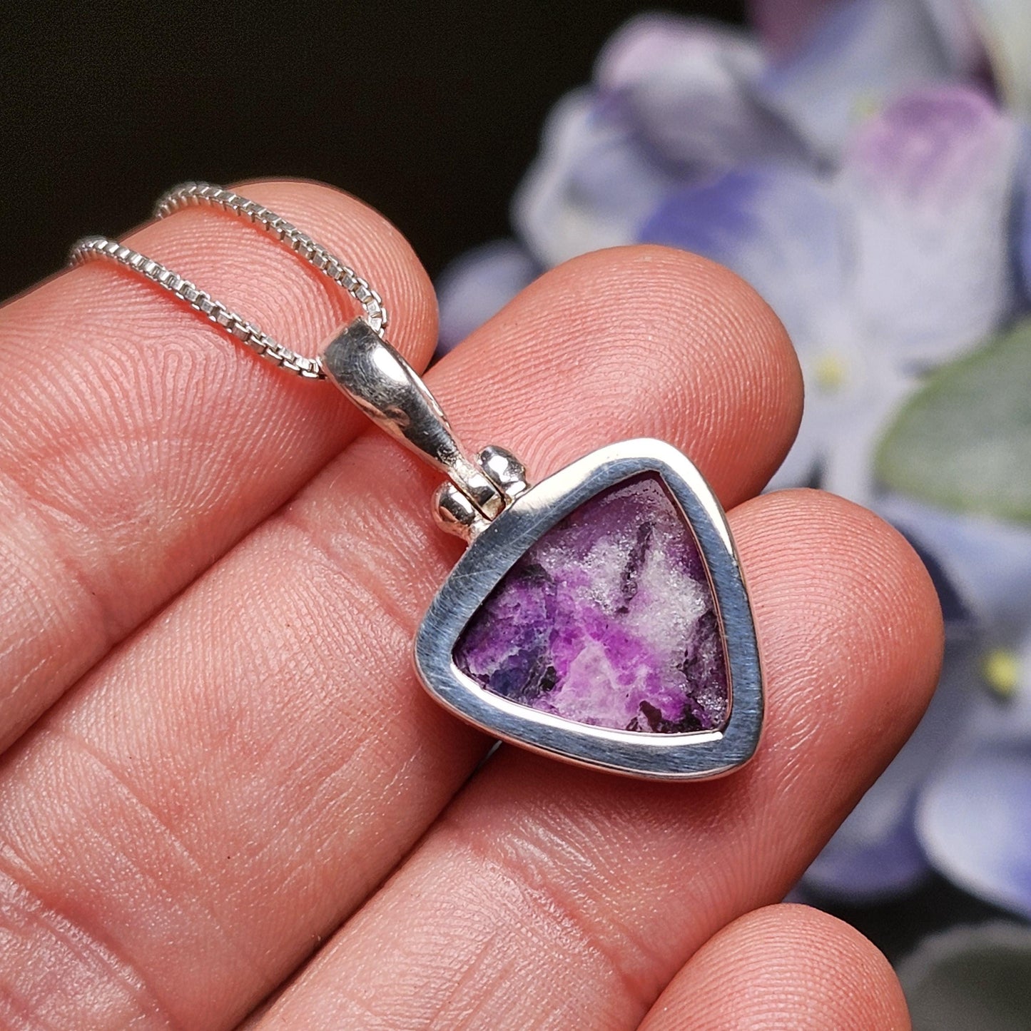 Gel Sugilite Pendant, Sterling Silver