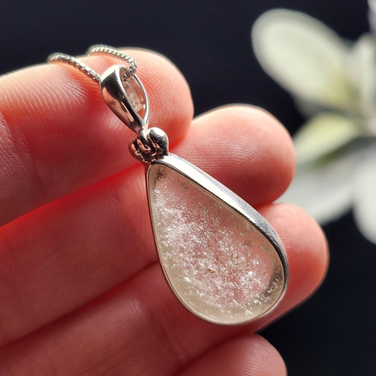 Libyan Desert Glass Pendant, Sterling Silver