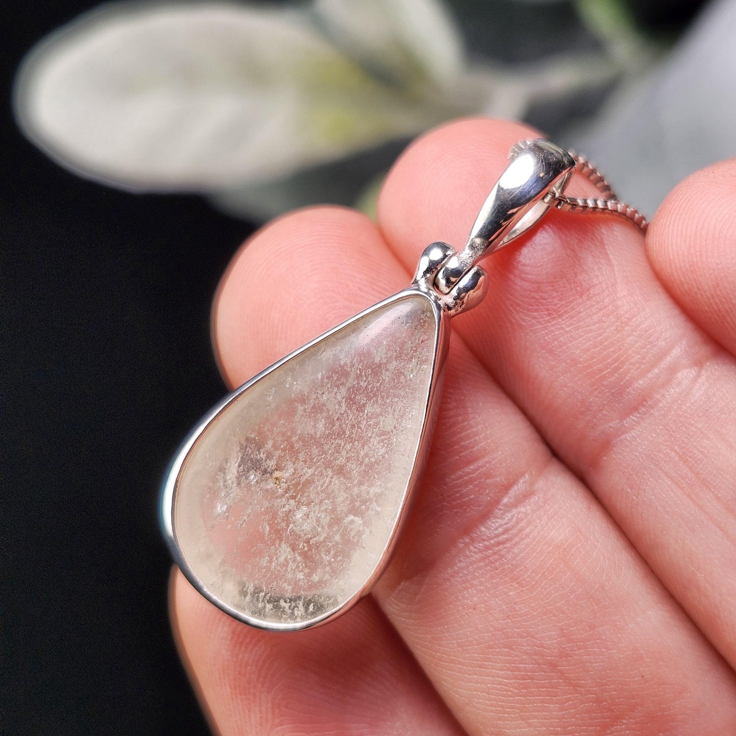 Libyan Desert Glass Pendant, Sterling Silver