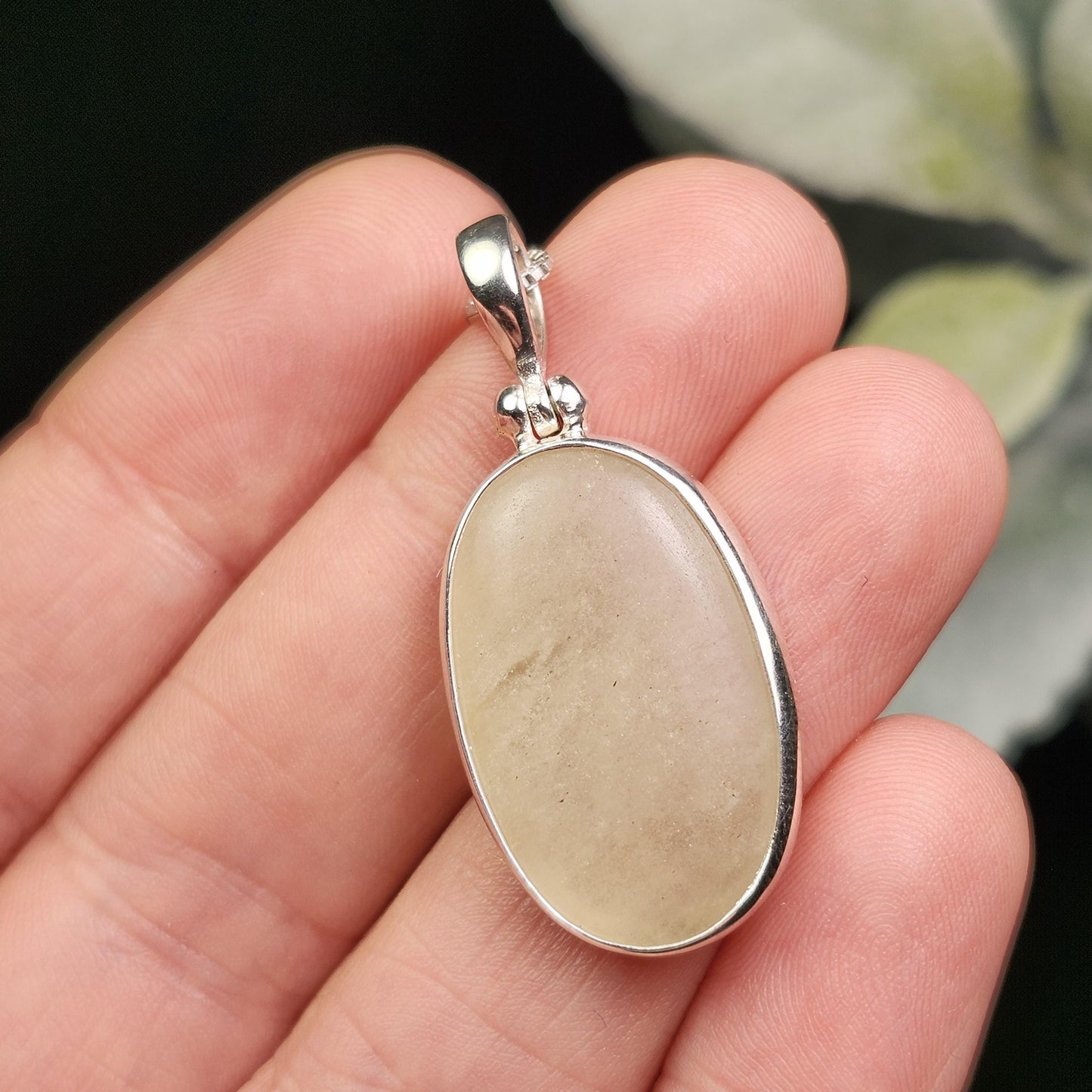Libyan Desert Glass Pendant, Sterling Silver