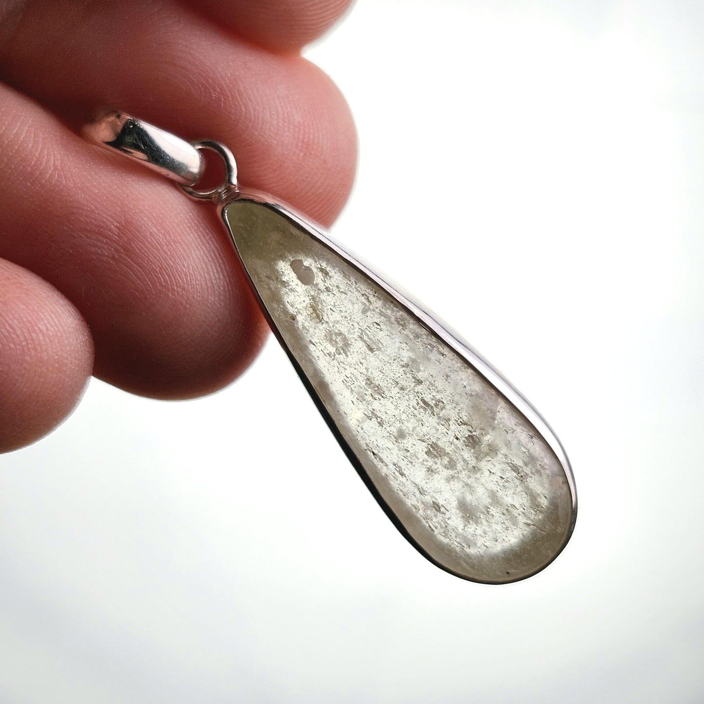 Libyan Desert Glass Pendant, Sterling Silver