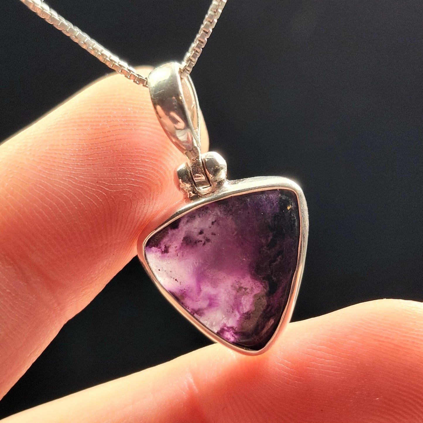 Gel Sugilite Pendant, Sterling Silver