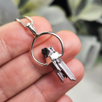 RARE Brookite Crystal Pendant, Sterling Silver