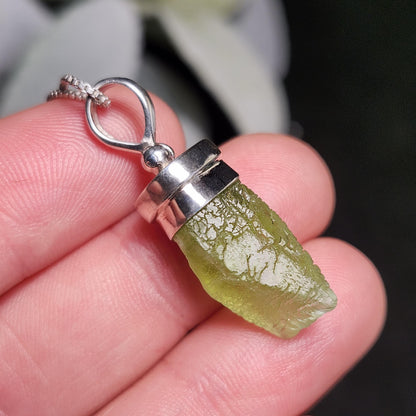 Terminated Peridot Pendant, Sterling Silver