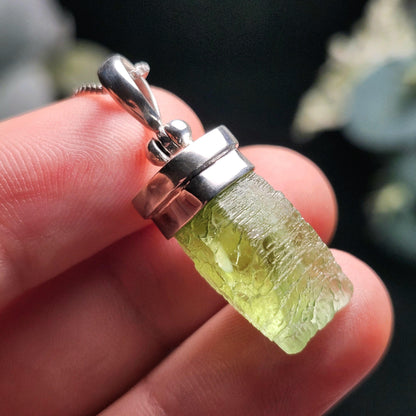 Terminated Peridot Pendant, Sterling Silver