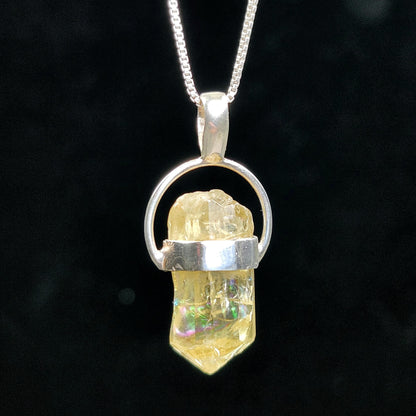 Golden Apatite Pendant, Sterling Silver