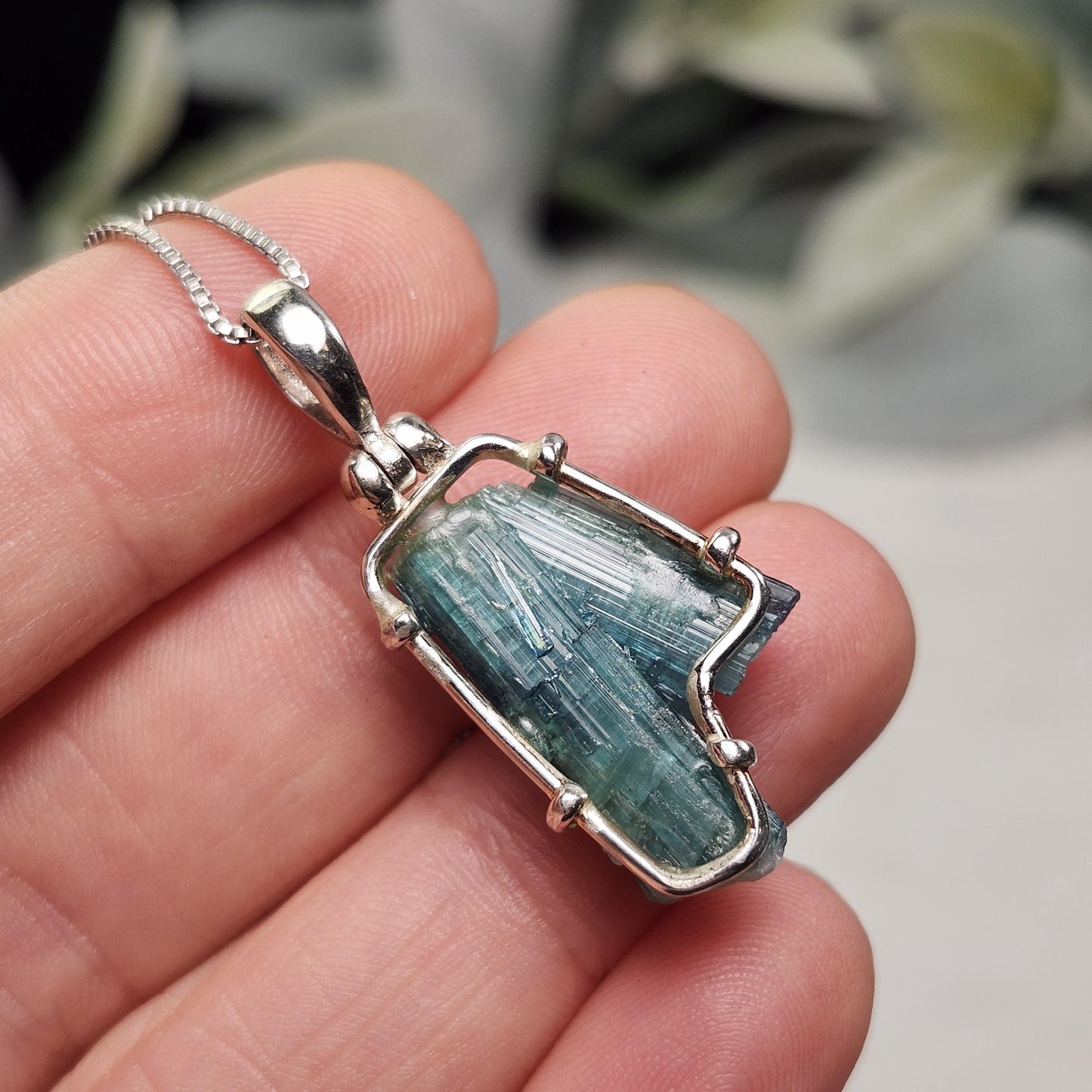 Blue TWIN FLAME Tourmaline Pendant