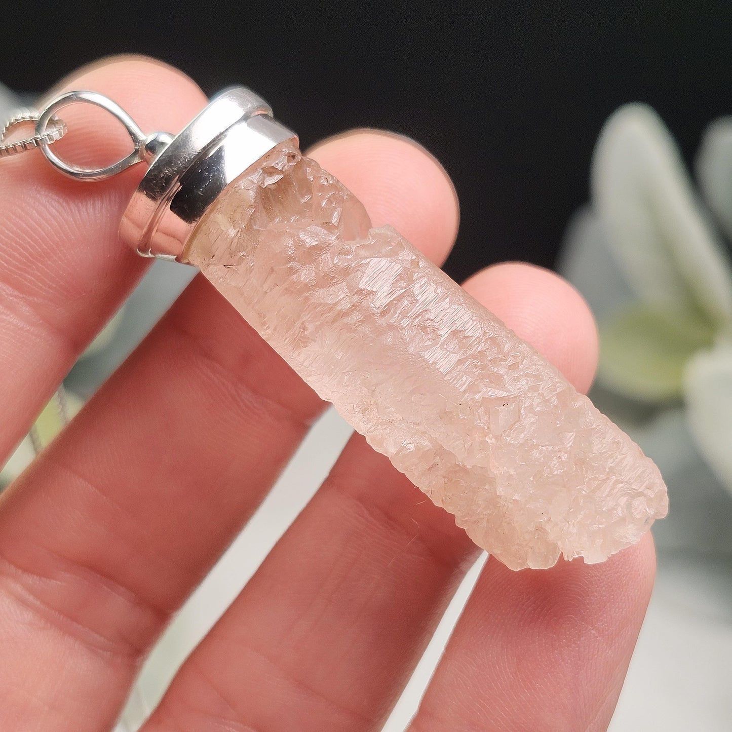 Pink Nirvana Quartz Pendant with Natural HOLE