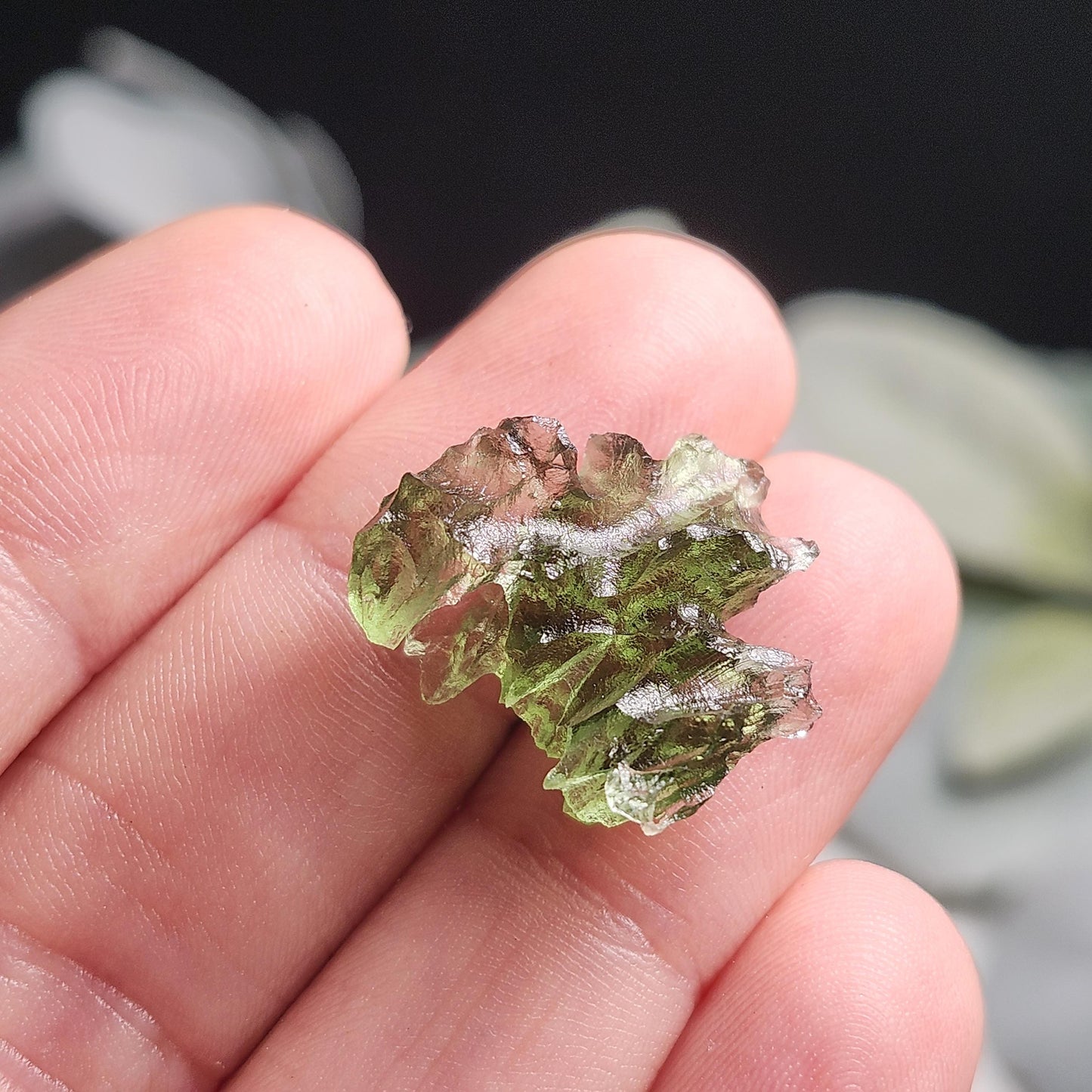 Besednice "Hedgehog" Moldavite 1.7g with Natural HOLE